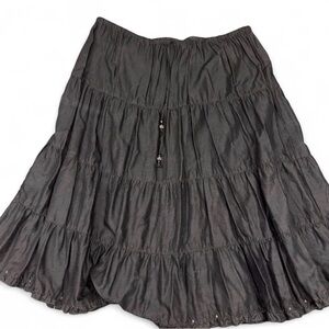 White Stag Black A-Line Tiered Skirt
